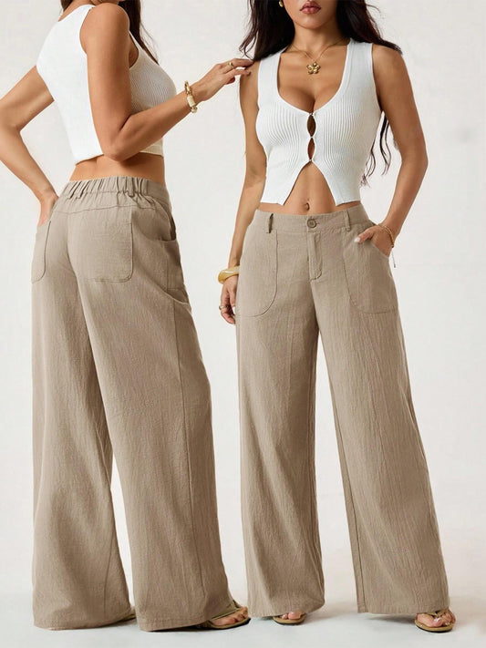 👖 PROMOTION EXCEPTIONNELLE 50% DE RÉDUCTION ! ✨ Pantalon Large Femme Coton-Lin – Léger, Respirant, Polyvalent 🌿