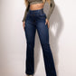 🔥 50% de réduction ! ⏰ Jean Évasé Taille Haute en Stretch – Silhouette Allongée, Confort Extensible & Look Élégant Toute la Journée 👖✨