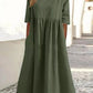 💎 60% DE RÉDUCTION ! 💎 Robe Décontractée en Coton-Lin pour Femme – Col Rond, Poches & Coupe Ample | Légère, Respirante & Élégante 🌿👗