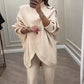 💎 50% DE RÉDUCTION ! 💎 Ensemble 2 Pièces Femme – Pull Asymétrique + Pantalon Large, Style Élégant & Confort Absolu (Soldes d’Hiver) 🎁🧥