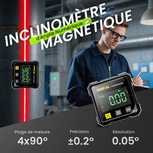📐 PROMO LIMITÉE 50% DE RÉDUCTION ! ✨ Inclinomètre Magnétique 4 Côtés – Laser, Précision ±0,2°, 360° ⚙️
