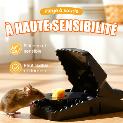 🐀【PROMO FLASH】Piège à Rats Réutilisable 1000 Fois à Déclencheur Haute Sensibilité - 100% Sans Poison, Sécuritaire et Efficace, Nettoyage Facile - Idéal pour Maison, Cuisine, Entrepôt 🏠