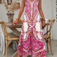 🎁Robe longue sans manches à col en V et imprimé rétro pour femme🎁Achetez 2 livraison gratuite