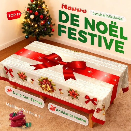 🔥Tant que le stock dure : 46 % de réduction !🎉Nappe élégante à motif de Noël