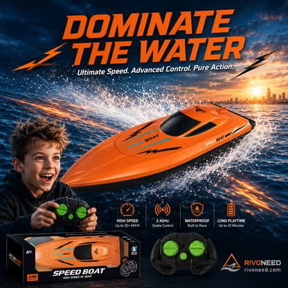 🚤 PROMO LIMITÉE 50% DE RÉDUCTION ! ⚡ Bateau RC à Double Moteur – Haute Vitesse, Télécommande 2.4 GHz, Étanche 🌊