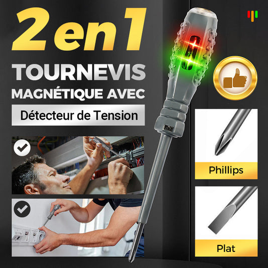 🔥 50% DE RÉDUCTION ! ✨ Tournevis Magnétique 2-en-1 - Détection Électrique Integrée, Couple Élevé pour Réparations Domestiques 🔧⚡