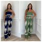 💎 50% DE RÉDUCTION ! 💎 Combinaison Printemps Bardot à Bretelles – Tissu Doux en Rayonne, Jambe Large & Nœud Élégant 🌸👚