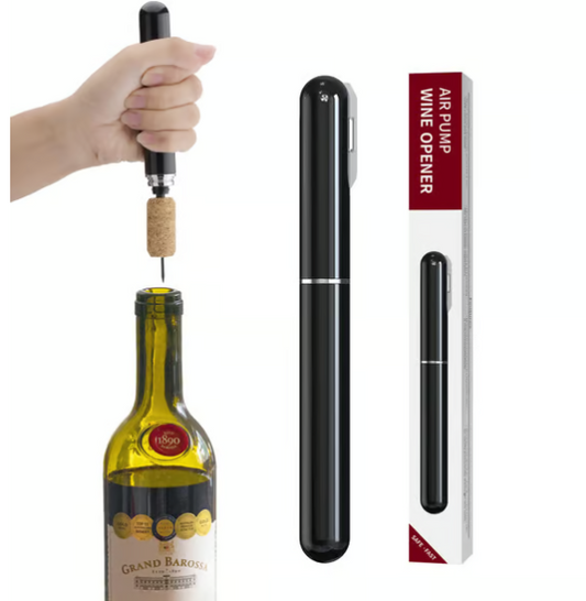 📢📢50% de réduction ! Ouvre-bouteille 2 en 1 – Pompe à air, coupe-capsule intégré & ultra-portable ! 🍷✨