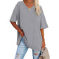 👚 PROMO LIMITÉE 50% DE RÉDUCTION ! 💥 T-Shirt Femme Col V – Coton Premium, Coupe Ample, Bas Évasé ✨