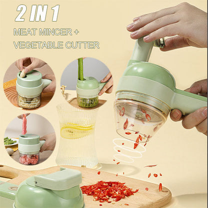 🔪 PROMO LIMITÉE 50% DE RÉDUCTION ! ✨ Coupe‑légumes électrique portable 4‑en‑1 – Multifonction, Ergonomique, Facile à nettoyer 🥕