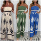 💎 50% DE RÉDUCTION ! 💎 Combinaison Printemps Bardot à Bretelles – Tissu Doux en Rayonne, Jambe Large & Nœud Élégant 🌸👚