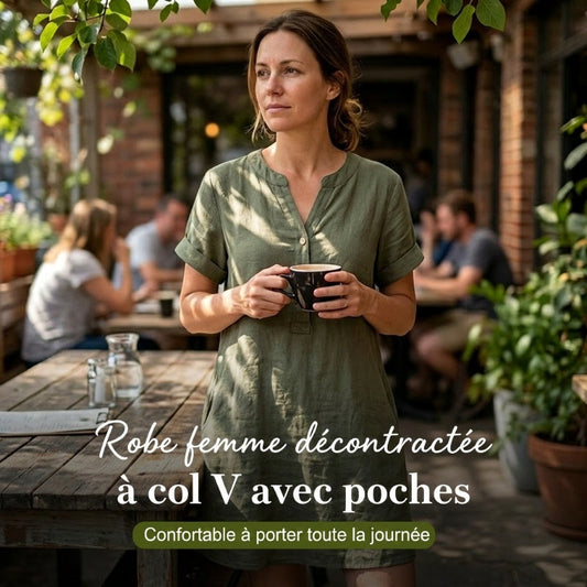 🎉 Soldes 2026 — Plus de 55 000 vendues 👗 Robe Tunique Indispensable Col V Poches 👜
