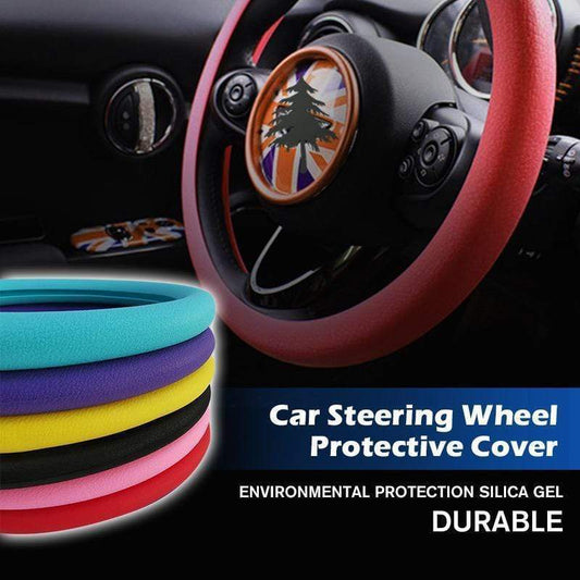 🚗 PROMO 50 % DE RÉDUCTION ! 💣 Housse de Volant Silicone Premium – Antidérapante 32‑40 cm ✨
