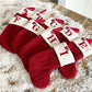 🔥SOLDES -48 % DE RÉDUCTION🔥  Chaussettes en tricot douillettes, sac cadeau brodé en forme de bonbon, chaussette de Noël avec lettre