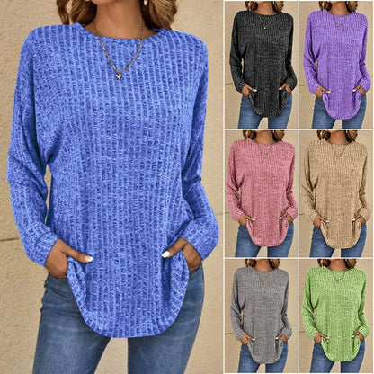 💎 60% DE RÉDUCTION ! 💎 Haut Décontracté à Manches Longues – Tricot Doux, Coupe Ample & Style Polyvalent pour Toutes les Morphologies 🌸🧥