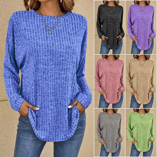 💎 60% DE RÉDUCTION ! 💎 Haut Décontracté à Manches Longues – Tricot Doux, Coupe Ample & Style Polyvalent pour Toutes les Morphologies 🌸🧥