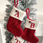 🔥SOLDES -48 % DE RÉDUCTION🔥  Chaussettes en tricot douillettes, sac cadeau brodé en forme de bonbon, chaussette de Noël avec lettre