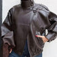 💎 59% DE RÉDUCTION ! 💎 Veste Moto en Similicuir Noir – Coupe Oversize, Fermeture Asymétrique & Style Urbain Audacieux 🏍️🖤