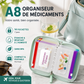 🎉 2026 Soldes — Plus de 21 600 vendus!🌸 Organisateur de Médicaments A8 Étanche