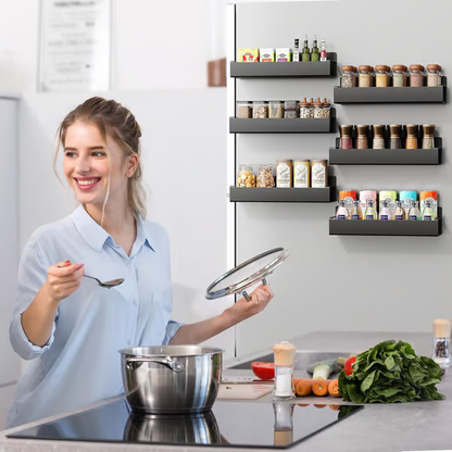 🧲 50% DE RÉDUCTION ! ✨ Rack de Rangement Magnétique – Organisateur de Cuisine Sans Perçage 📌