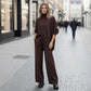💎 50% DE RÉDUCTION ! 💎 Ensemble 2 Pièces Femme – Pull Asymétrique + Pantalon Large, Style Élégant & Confort Absolu (Soldes d’Hiver) 🎁🧥