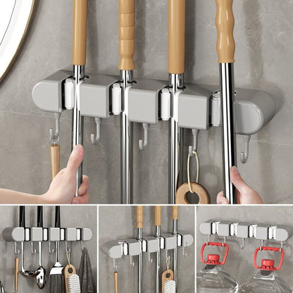 🏠 50% DE RÉDUCTION LIMITÉE ! Achetez 2, Obtenez 1 Gratuit ! Support Vadrouille Multifonction – Gain de Place, Accrochage Facile & Fixation Forte 🧹