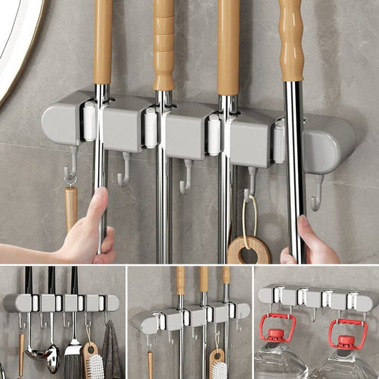 🏠 50% DE RÉDUCTION LIMITÉE ! Achetez 2, Obtenez 1 Gratuit ! Support Vadrouille Multifonction – Gain de Place, Accrochage Facile & Fixation Forte 🧹