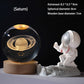 🪐✨ 50 % de réduction ⚡ Veilleuse en cristal gravé 3D – Galaxie, Système solaire ou Saturne dans une sphère lumineuse ! Socle en bois, idéal comme cadeau 🌌🎁