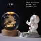 🪐✨ 50 % de réduction ⚡ Veilleuse en cristal gravé 3D – Galaxie, Système solaire ou Saturne dans une sphère lumineuse ! Socle en bois, idéal comme cadeau 🌌🎁