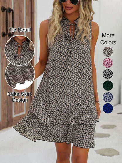 👗 PROMO LIMITÉE 50% DE RÉDUCTION ! ✨ Robe Femme – Nœud, Géométrique, Coupe Flatteuse, Polyvalente 🌸
