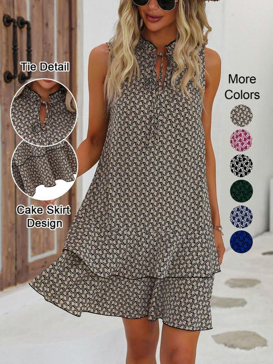 👗 PROMO LIMITÉE 50% DE RÉDUCTION ! ✨ Robe Femme – Nœud, Géométrique, Coupe Flatteuse, Polyvalente 🌸