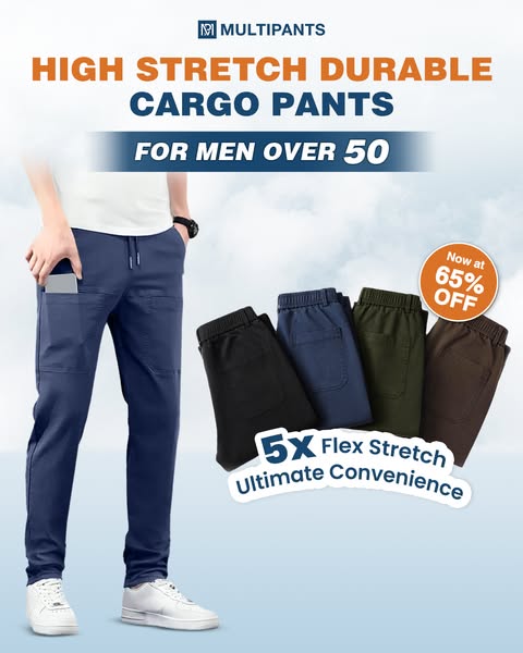 💥 Dernier jour de soldes – 65 % DE RÉDUCTION ! 🏆 MultiPants : Pantalon cargo extensible avec 6 poches, résistant à l’eau & ultra-confortable ! 👖✨