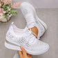 💎 60% DE RÉDUCTION ! 💎 Chaussures de Sport Orthopédiques pour Femme – Cuir Haut de Gamme, Strass Élégants & Soutien Postural Médical ✨👟