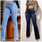 🔥 50% de réduction ! ⏰ Jean Évasé Taille Haute en Stretch – Silhouette Allongée, Confort Extensible & Look Élégant Toute la Journée 👖✨