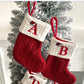 🔥SOLDES -48 % DE RÉDUCTION🔥  Chaussettes en tricot douillettes, sac cadeau brodé en forme de bonbon, chaussette de Noël avec lettre