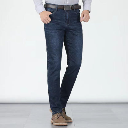 👖 PROMO LIMITÉE 50% DE RÉDUCTION ! 💥 Jean Homme Taille Haute Coupe Droite – Élastique, Respirant, Silhouette Flatteuse ✨