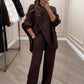 💎 50% DE RÉDUCTION ! 💎 Ensemble 2 Pièces Femme – Pull Asymétrique + Pantalon Large, Style Élégant & Confort Absolu (Soldes d’Hiver) 🎁🧥