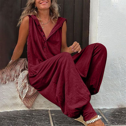 🎉 Soldes 2026 — Plus de 61 000 vendues 👗 Combinaison Sans Manches à Capuche Femme 🌿
