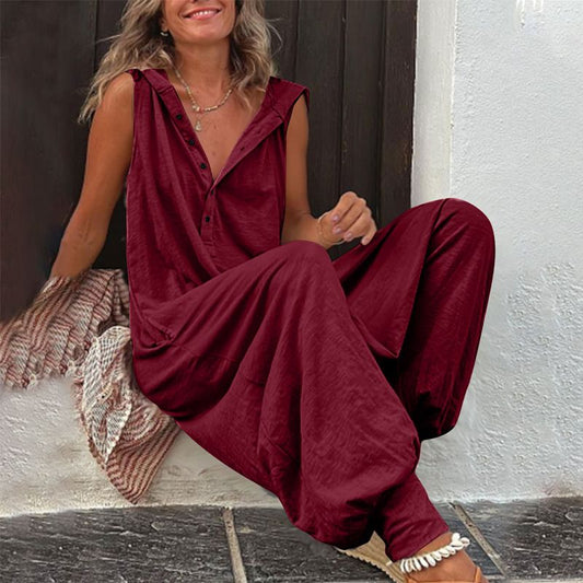 🎉 Soldes 2026 — Plus de 61 000 vendues 👗 Combinaison Sans Manches à Capuche Femme 🌿
