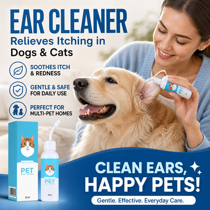 🐾 PROMO LIMITÉE 50% DE RÉDUCTION ! ⚡ Nettoyant Auriculaire pour Chiens et Chats – Doux, Apaisant, À Base de Plantes 🌿