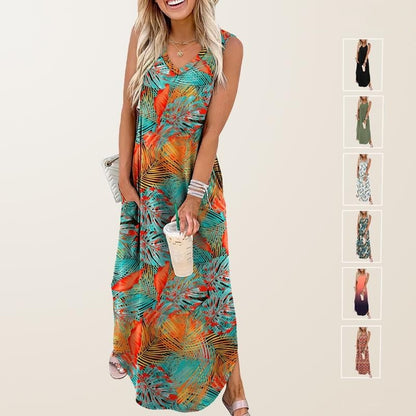 🏖️ PROMO FLASH : -50% ! 🔥 Robe d‘Été Femme Maxi – Légère, Fluide avec Poches & Fente Latérale pour Tous Vos Moments Soleil 👗