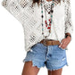 🌸 PROMO LIMITÉE 50% DE RÉDUCTION ! 🧶 Haut en Crochet Bohème pour Femme – Encore en V, Coupe Ample, Léger ☀️