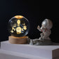 🪐✨ 50 % de réduction ⚡ Veilleuse en cristal gravé 3D – Galaxie, Système solaire ou Saturne dans une sphère lumineuse ! Socle en bois, idéal comme cadeau 🌌🎁