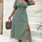 🌸 PROMO LIMITÉE 50% DE RÉDUCTION ! ✨ Robe Longue Grande Taille Bohème – Imprimé Fleuri, Fente, Manches Courtes 🌺
