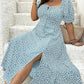 🌸 PROMO LIMITÉE 50% DE RÉDUCTION ! ✨ Robe Longue Grande Taille Bohème – Imprimé Fleuri, Fente, Manches Courtes 🌺
