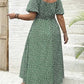 🌸 PROMO LIMITÉE 50% DE RÉDUCTION ! ✨ Robe Longue Grande Taille Bohème – Imprimé Fleuri, Fente, Manches Courtes 🌺