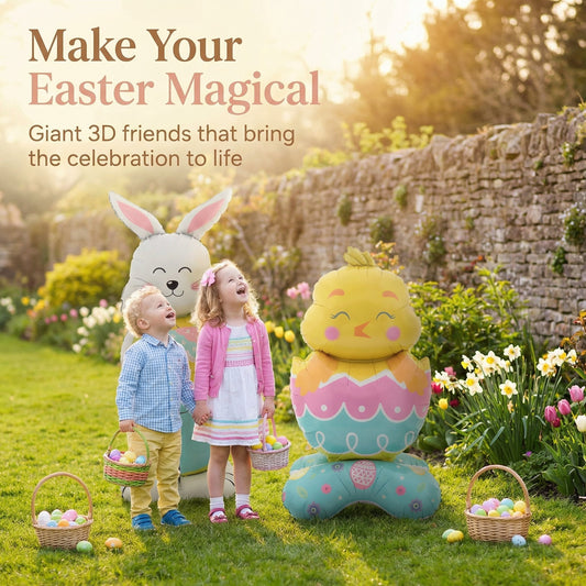 💎 50% DE RÉDUCTION ! 💎 Ballons 3D sur Pied pour Pâques – Lapin, Carotte, Poussin & Œuf Géants en Aluminium, Auto-Stables & Réutilisables 🐣🥕