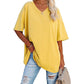 👚 PROMO LIMITÉE 50% DE RÉDUCTION ! 💥 T-Shirt Femme Col V – Coton Premium, Coupe Ample, Bas Évasé ✨