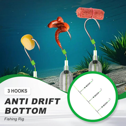 Gréement de pêche de fond anti-dérive à 3 hameçons 🎣 - Idéal pour une pêche stable et efficace! 🎈