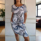 💎 60% DE RÉDUCTION ! 💎 Robe à Col Rond à Imprimé Botanique – Tissu Léger, Coupe Décontractée & Motif Printanier 🌸